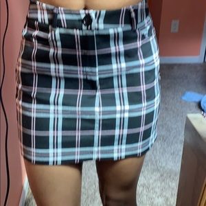 pink plaid skirt
